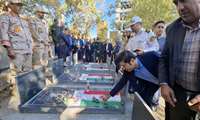 برگزاری مراسم گلباران و غبارروبی مزار شهدا در شهرستان سردشت به مناسبت هفته دفاع مقدس