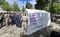 برپایی چادر سنجش سلامت در میدان صلاح الدین ایوبی به مناسبت هفته سلامت